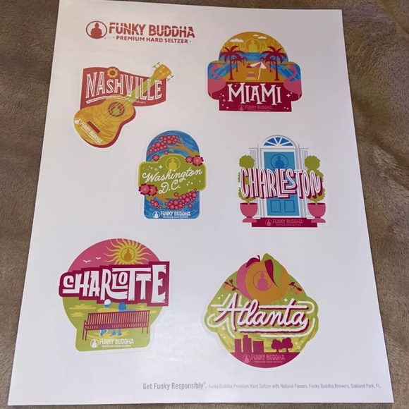 Limited Edition Funky Buddha Seltzer Summer 2021 6 stickers - Picture 6 of 6